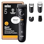 Braun Beard Trimmer Men Series 5, Mens Beard Trimmer with 5 Styling Tools, Ultra Sharp Blade, Waterproof, 40 Lengths & 120-Min Runtime, BT5525, Grey