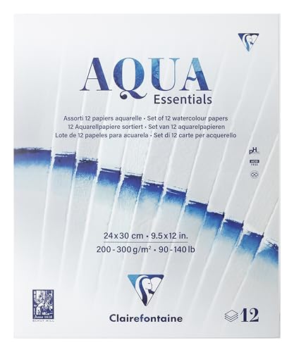 Bloc Clairefontaine Aqua Essential 24x30cm papier aquarelle 12 feuilles