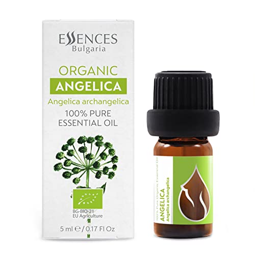 Essences Bulgaria Organic Angelica Essential Oil 1/6 Fl Oz | 5ml | Angelica archangelica | 100% Pure and Natural | Undiluted | Therapeutic Grade | Family Owned Farm | Steam-Distilled | Non-GMO | Vegan