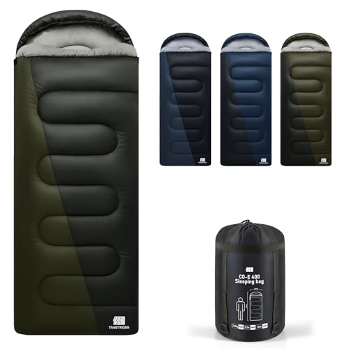 TANSTRIDER XXL Sleeping Bags for Adults Teens, 4 Season Camping Sleeping Bag Waterproof,Machine Washable Backpacking Gear for Cold Weather,Outdoor Hiking Hunting,with Compression Sack,90x39,6.2lb