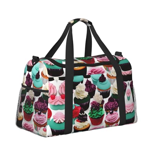 Delicious Cupcakes print Carry on Bag Underseat forTraveling Personal Item Bag Travel Duffel Bag Gym Bag for Women Men3