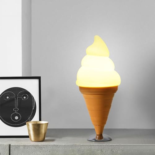Image of Ice Cream Desk lamp Spiral Cone Decorative Table lamp Fixture, DIY Lighting Fixtures for Kitchens, Dining Rooms and More(Black)