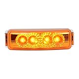 Rechteckige bernsteinfarbene Spyder-LED-Lampe mit Chromhalterung