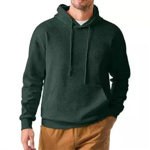 Men's Solid Long Sleeve Hooded Sweatshirt Loose Fit Casual Pullover Streetwear Hoodie2