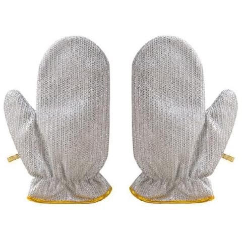 2pcs Waterproof Steel Wire Dishwashing Gloves Cover