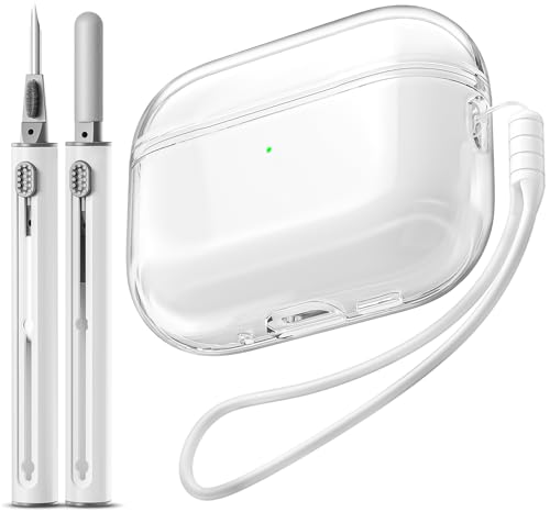 EQD für AirPods Pro 3 Hülle, Klare weiche transparente stoßfeste Abdeckung, kompatibel mit AirPods Pro 3 Case (2025), kompatibel mit drahtloser Aufladung, Weiß