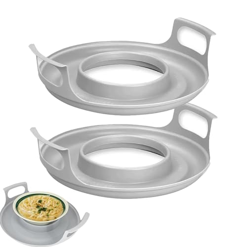 Soporte para Cuencos de microondas para Alimentos Calientes, Bandeja para microondas con Asas, Soporte para Platos de microondas para Calentar Alimentos, Bandeja Resistente al Calor para Llevar