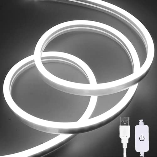 M.best 6.56ft USB LED Strip Lights Waterproof Flexible LED Neon Tape Lights with Switch for Bedroom Indoors Outdoors