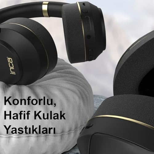 Inca IBK-503S Kablosuz 5.3 Bluetooth Hafıza Kart Destekli Kulak Üstü Kulaklık Siyah 400Mah 12 Saat pil ömrü Bluetooth, Micro SD Hafıza Kartı ve AUX modu desteği - Görsel 7