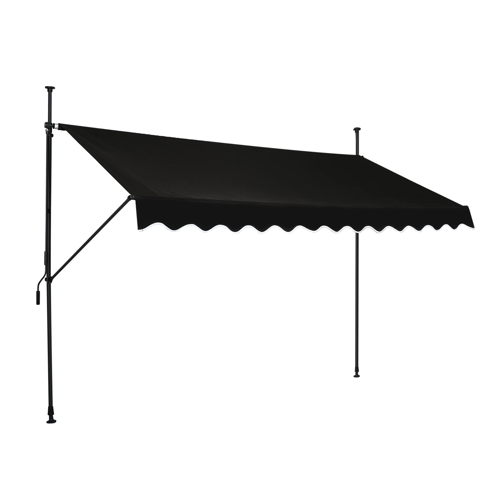 JEKITO Manual Retractable Awning – 118” Non-Screw Outdoor Sun Shade – Adjustable Pergola Shade Cover with UV Protection – 100% Polyester Made Outdoor Canopy – Ideal for Any Window or Door