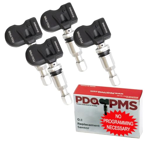 PDQ TPMS 315 MHZ Tire Pressure Sensor 4 Pack Metal Stem for Toyota Lexus Direct Replacement for OE Part # 42607-0E020 ｜ 42607-02050 ｜ 42607-06030 ｜ 42607-48010 ｜ 42607-53020