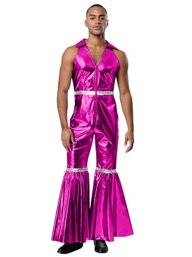 Tenue disco homme confortable à paillettes métallisées pour danser en festival