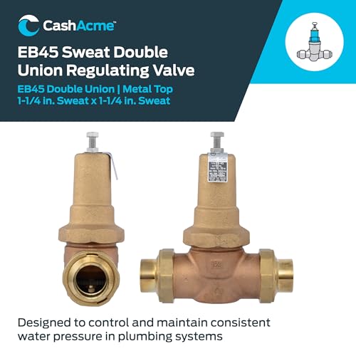 Cash Acme EB45 Pressure Regulating Valve, Double Union, 1-1/4 Inch Sweat, Metal Top, 60 PSI, PVA35M-DUSW-60 by Cash Acme - Image 2