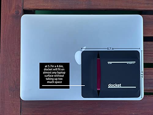 Image of External Hard Drive Holder for Laptop-Closed Pocket Design with Cable Hole for Safe Storage-Multi-Use Computer Accessories Adhesive Pouch-Meant to Expand Storage and Eliminate Boundaries,Black