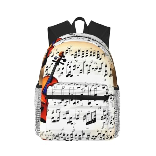 Sac à dos violon léger avec poches partitions grand format noir universel