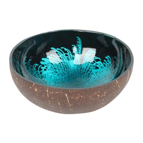 Cikiki Coconut Decorative Bowl,Handcrafted Coconut Shell Key Bowl Fruit Snack Holder Container for Door Entryway Table Dry Snacks