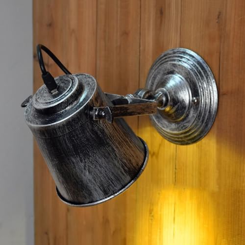 Luz de granero para interiores negra ideal para leer en el dormitorio sin enchufes 4