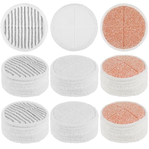 Teenyyou 18 Pcs Mop Steam Pads Replacement Set Compatible with Bissell 2039a, 2124,2039q,2039t,2039w,20391,20395,20399, 2307,23157,2315a Include Heavy Scrub Pads, Soft Pads, Scrubby Pads