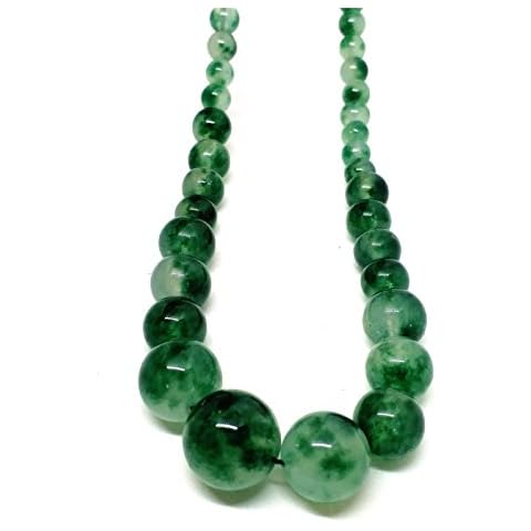 Natural JADE Jadeite Bead Flower Necklace,Length 47 cm Cover