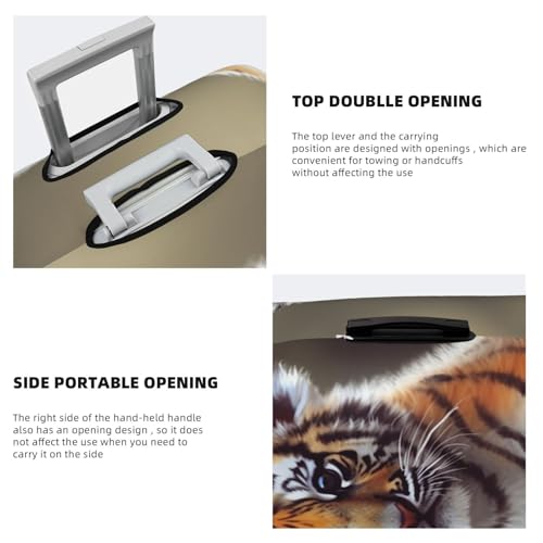 Cute Tiger Luggage Cover Stretch Washable Suitcase Protector Suitcase Cover Anti-Scratch Luggage Sleeve Elastic Suitcase Case Protector Baggage Cover Fits 18-32 Inch4