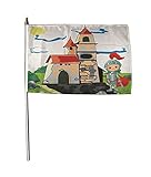 Umsäumt U24 Flagge Fahne Stockflagge Ritter 30 x 45 cm Stockfahne 3er Pack