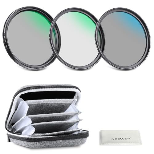 Neewer Kit de Filtro de Lente UV/CPL/ND de 55 mm con Estuche de Almacenamiento de Carcasa Dura,...