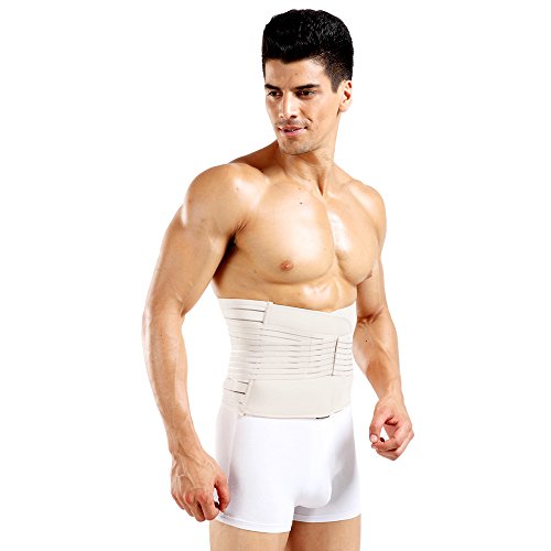 Extreme Fit Men's Adjustable Double-Compression Waist-Slimming Belt Beige