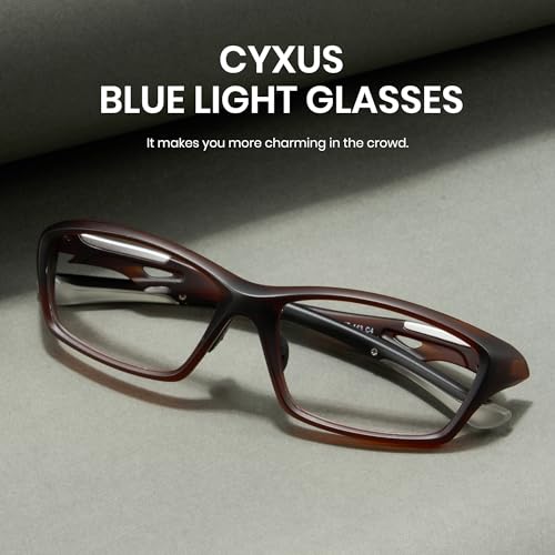Image of Cyxus Y2K Blue Light Glasses for Women Men TR Frame UV Blocking Computer Glasses Clear PC Lens Eyewear