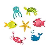 AnTina TAPES® hochwertige Anti-Rutsch-Aufkleber mit Motiv für Dusche & Badewanne, Sticker rutschhemmend & selbstklebend, als Badematte Duschmatte inkl. Reinigungsmittel (Set 2, Meerestiere)