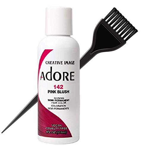 ADORE Creative Image Shining SEMI-PERMANENT Hair Color (STYLIST KIT) No Ammonia, No Peroxide, No Alcohol Haircolor Semi Permanent Dye (142 Pink Blush)