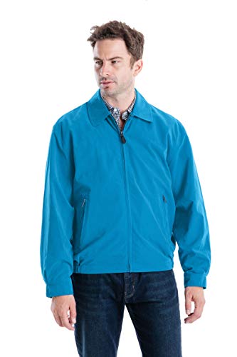 LONDON FOG Mens Modern Cotton-lightweight-jackets, Caribbean Blue, Large US