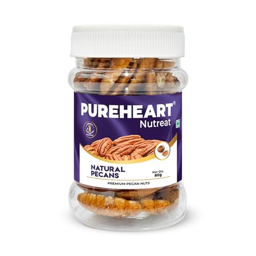 Image of Pureheart Premium Pecan Nuts 80g | Premium Natural Pecans | Healthy Dry Fruits Snack | Rich in Protein, Fibre & Antioxidants | Ideal for Snacking & Baking