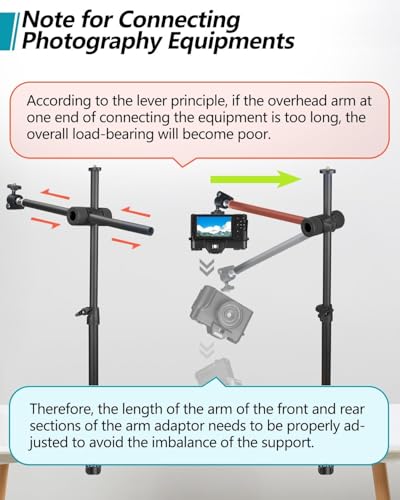 Image of SHOPEE Overhead Camera Mount Desk Stand, Camera Arm Desk Mount Clamp Stand with 360Adjustable Magic Arm, Webcam Mount Stand w Ballhead Phone Mount for Microphone Video Light Cell Phone