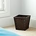 Household Essentials Woven Waste Basket, 3 Gallons, HandWoven Paper Rope with Removable Plastic Liner, Durable Wood Frame, Wide and Open Top for Easy Access, Decorative, Brown