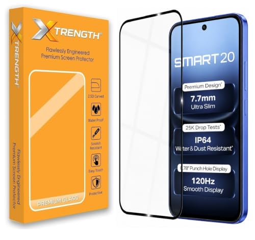 Image of Tempered Glass for Infinix Smart 20 (6.78 Inch) with Installation Kit | 9H Edge to Edge Screen Protector | Anti Scratch