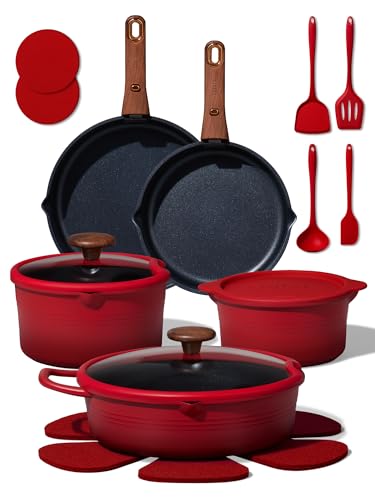 CAROTE 20Pcs Titanium Cookware Set