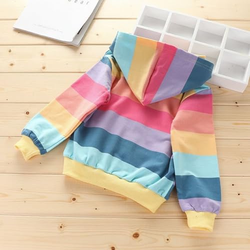 Girls Zip Up Hoodie Kids Long Sleeve Loose Rainbows Y2K Cute Fall Jacket Lightweight Preppy Back to School Hooded Coat2