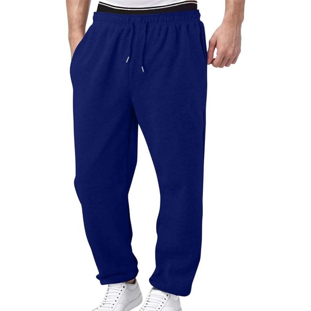 Męskie spodnie do biegania - Luźne szerokie spodnie - Spodnie zimowe - Luźny krój - Swobodny krój - Spodnie do joggingu - Estetyczne spodnie dresowe