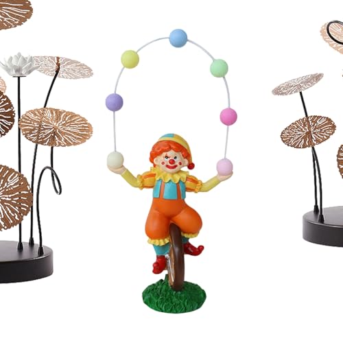 Generico Figuras con diseño de | Figuras artesanales divertidas – Muñeca de resina en monociclo para decoración – para carnaval, cumpleaños o salón