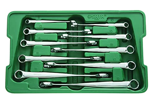 SATA ST08006SJ 10 Pieces Metric XL X-Beam Combination Wrench/Spanner Set, Green