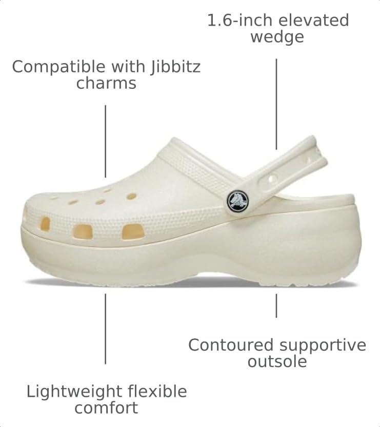 Image of Crocs Women's Classic Platform Glitter Clog | Casual Shoes
