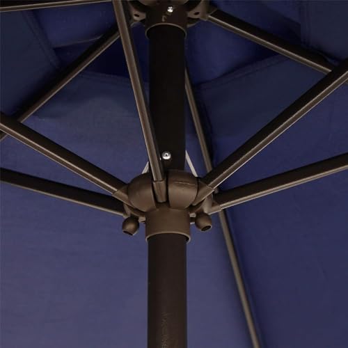 Image of Blissun 7.5 ft Patio Umbrella, Yard Umbrella, Outdoor Market Umbrella with Push Button Tilt Crank (Navy Blue)