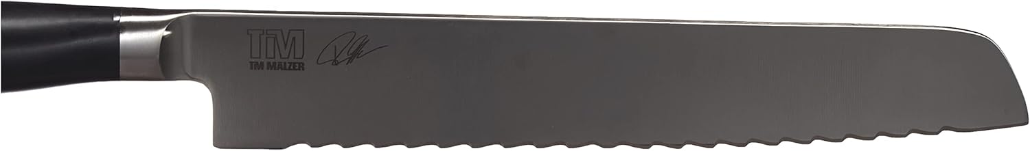 KAI Tim Mälzer Kamagata Japanese Bread Knife 23.0 cm Blade Length - Stainless Steel Forged 4116 Stainless Steel - 56 (±1) HRC - Polished POM Handle - Wavy Universal Blade - Made in Japan