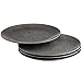 MÄSER 935077 Serie Tiles Große runde Platzteller in modernem Vintage Stil, Deko-Teller aus Keramik im 4er Set, ideal auch als Pizzateller und Servierteller, mit Matt-Finish, Steinzeug, Schwarz