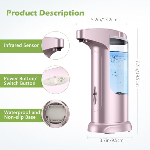 Image of KeeKit Automatic Sensor Soap Dispenser, 13oz / 370ml Touch-Free Liquid Soap Pump Dispenser, IPX4 Waterproof Battery Operated Pump for Kitchen, Dish, Soap, Bathroom, Home