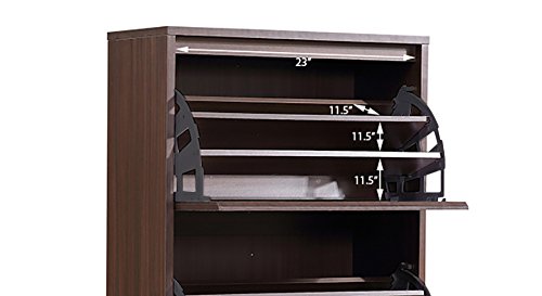 Image of Urban Ladder Pointe Shoe Cabinet (Finish : Dark Walnut; Configuration : Simple; Capacity : 21 Pair)