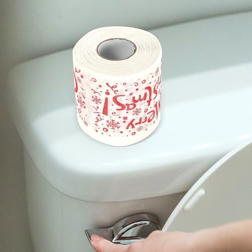 Papel higiénico navideño estampado con 4 rollos de tisú suave y resistente 8