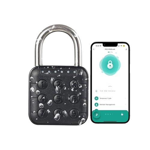 Relihom Combination Lock for Locker, Smart Padlock with Code TUYA App Control, Keyless Entry for Gym Lockers, Gates, Storage, Suitcases, IP67 Waterproof