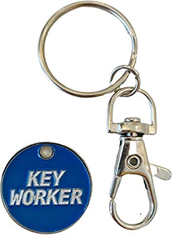 Pac Supplies Global Blue Keyworker £1 Uk Trolley Coin With Keyring - Choose Your Design (Blue Keyworker)