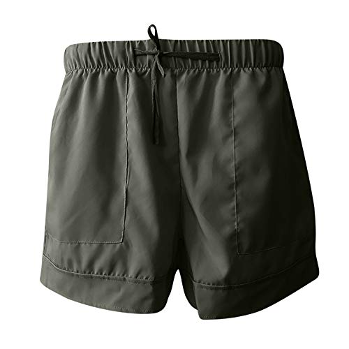 MKIUHNJ Pantaloncini da jogging da uomo in vita, stringa da donna, pantaloni corti e larghi, elasticizzati, per il tempo libero, da uomo, verde, XXXXL